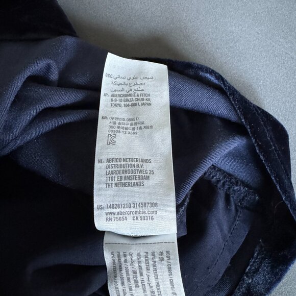 Abercrombie & Fitch | NWOT Navy Blue Velvet Sleeveless Top Size Large - Picture 7 of 9
